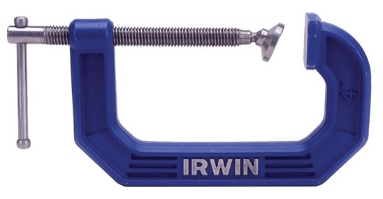 Irwin 225105 C-Clamp, 10 lb Clamping, 5 in Max Opening Size, 3-1/4 in D Throat, Steel Body, Blue Body