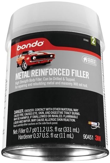 Bondo 90451 Reinforced Filler, 0.7 pt Can, Putty, Pungent Metallic
