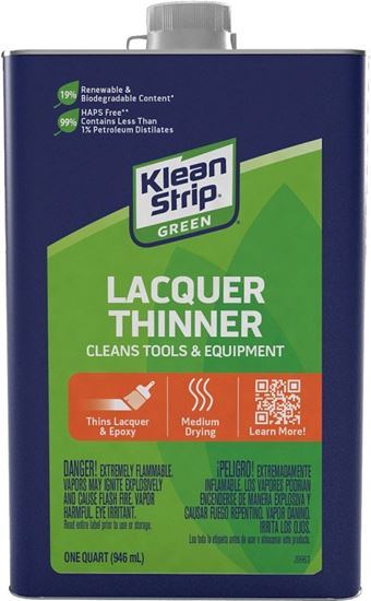 Klean Strip QKGL75009 Lacquer Thinner, Liquid, Water White, 1 qt, Can, Pack of 6