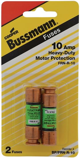 Bussmann BP/FRN-R-10 Fuse, 10 A, 250 V, 20, 200 kA Interrupt, Cartridge, Time Delay Fuse