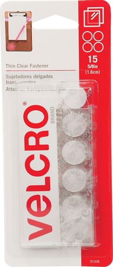 VELCRO Brand 91328 Fastener, Clear, Pack of 6