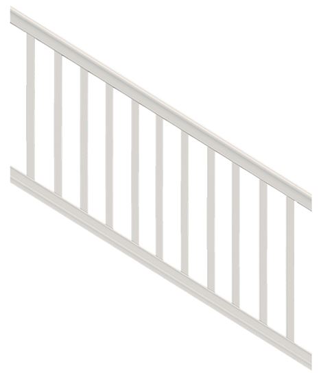 Xpanse Premier 73012466 Stair Rail Kit with Baluster, 6 ft L Actual, Square Profile, Polymer, White