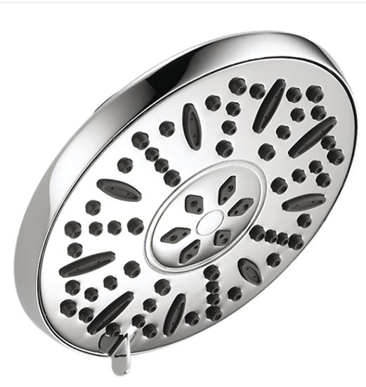 Peerless 76367C Shower Head, Round, 1.75 gpm, 1/2 in Connection, IPS, 3-Spray Function, ABS, Chrome, 7-1/2 in W