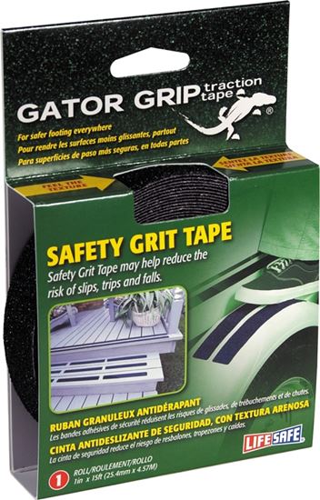 Incom RE3950 Safety Grit Tape, 15 ft L, 1 in W, PVC Backing, Black