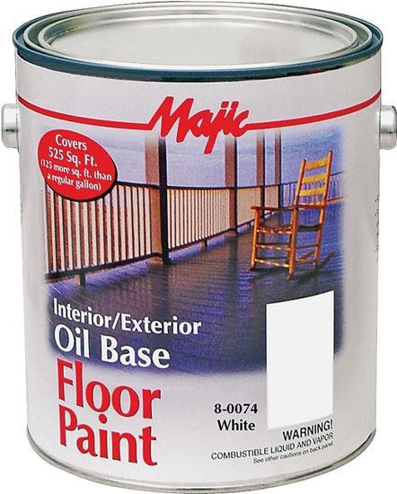 Majic Paints 8-0074-1 Floor Paint, Medium-Gloss, White, 1 gal Pail, Pack of 4