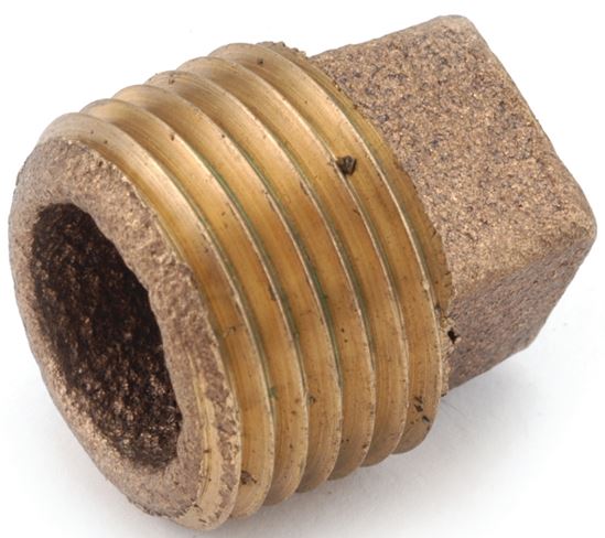 Anderson Metals 738109-08 Pipe Plug, 1/2 in, IPT, Cored Square Head, Brass