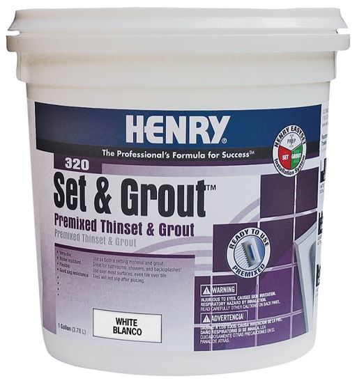 Henry Set&Grout 12041 Adhesive and Grout, White, 1 gal Tub, Pack of 4