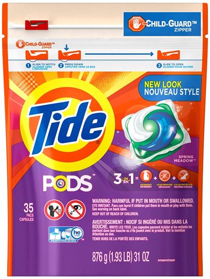 Tide 93127 Laundry Detergent, 35 CT, Liquid, Spring Meadow, Pack of 4