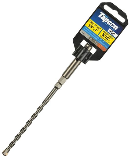 Buildex Tapcon 11493 Hammer Drill Bit, 1/4 in Dia, 7 in OAL, Percussion, SDS Shank