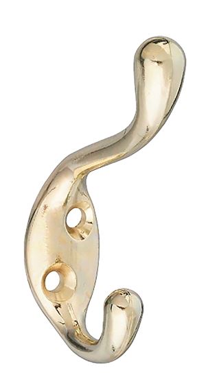 National Hardware V166 N248-229 Coat and Hat Hook, 75 lb, Zinc, Brass, 1/PK