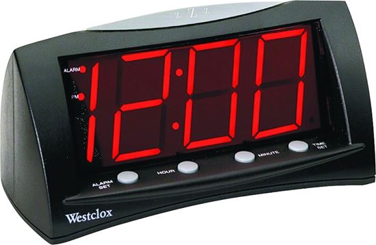 Westclox 66705 Alarm Clock, LED Display, Black Case