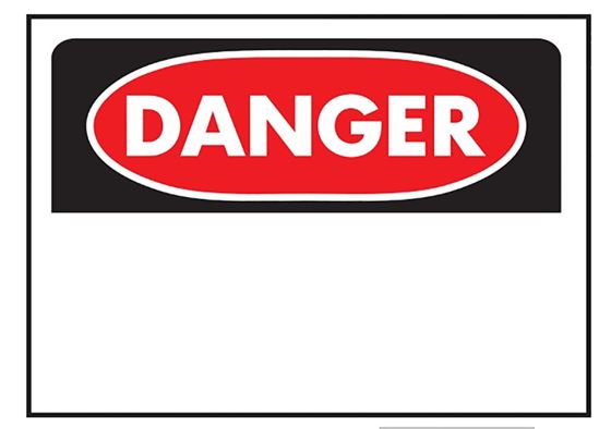 SIGN SAFETY DANGER 10INX14IN, Pack of 5