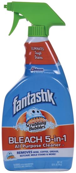 Fantastik 71631 All-Purpose Cleaner, 32 oz Spray Bottle, Liquid, Bleach, Light Yellow