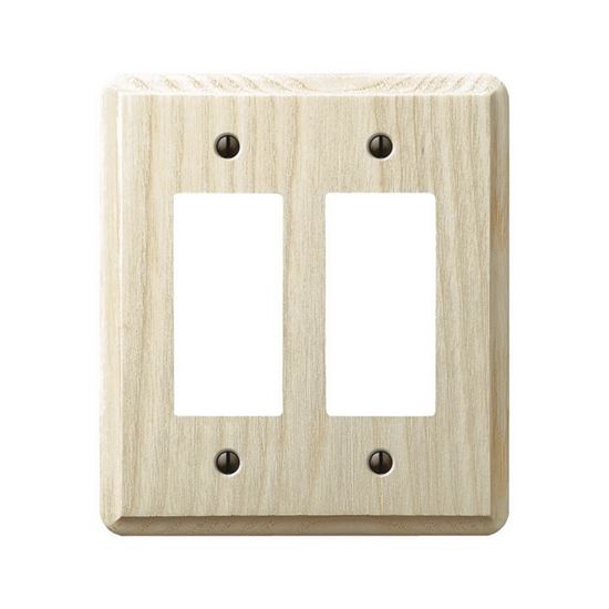 AmerTac Contemporary 401RR Wallplate, 5-3/8 in L, 4-7/8 in W, 2 -Gang, Ash Wood