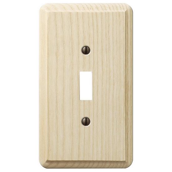 Amerelle 401T Wallplate, 5-1/4 in L, 3 in W, 1 -Gang, Ash Wood, Unfinished