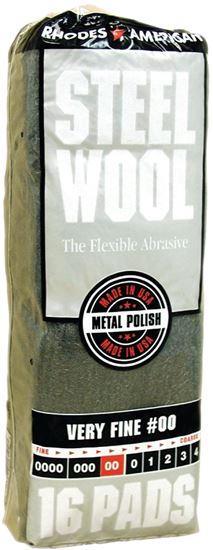 Homax 106602-06 Steel Wool, #00 Grit, Very Fine, Gray