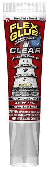 Flex Seal GFSCLRR04 Rubberized Glue, Clear, 4 oz Squeeze Tube