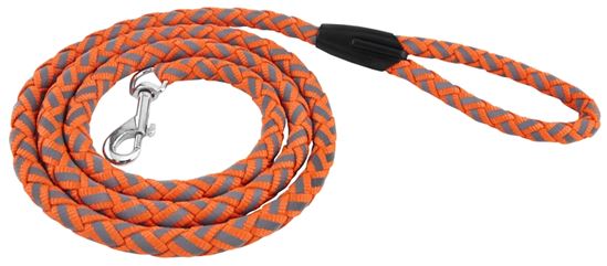 Ruffin'It 80137 Reflective Safety Leash, 6 ft L, 5/8 in W, Nylon, Orange, L