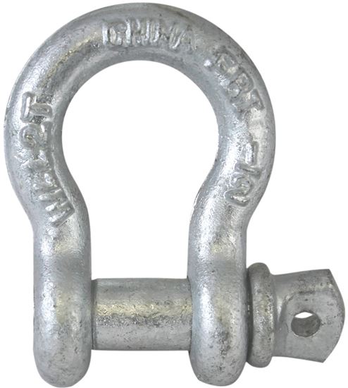 Fehr 1/4IN Anchor Shackle, 1/4 in Trade, 0.33 ton Working Load, Commercial Grade, Steel, Galvanized