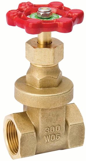 B & K ProLine Series 100-206NL Gate Valve, 1-1/4 in Connection, FPT, 300/150 psi Pressure, Brass Body