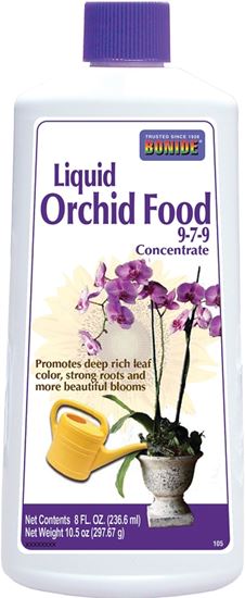 Bonide 105 Orchid Food, 8 oz Bottle, Liquid, 9-7-9 N-P-K Ratio