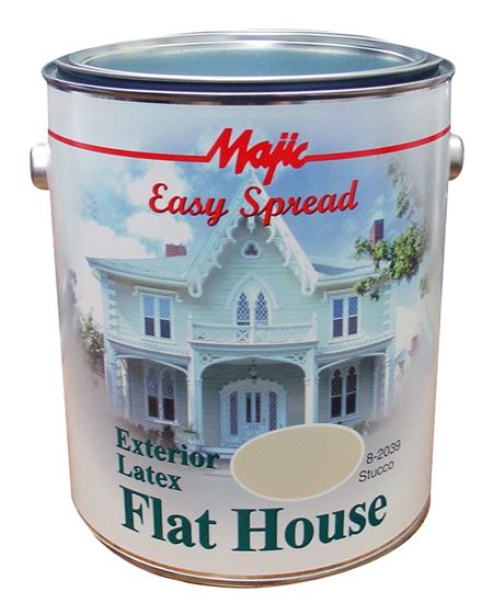 Majic Paints 8-2039-1 Exterior House Paint, Flat, Stucco, 1 gal Pail, Pack of 4