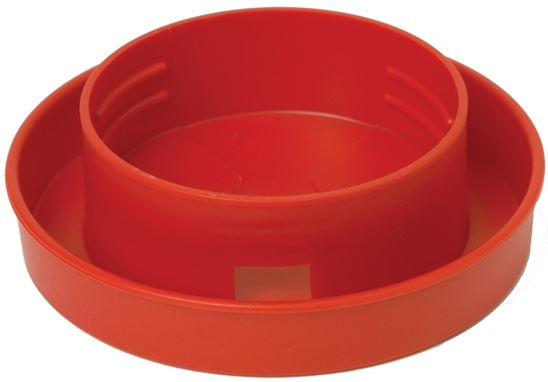 Little Giant 730 Poultry Waterer Base, 4 in Dia, 1-1/4 in H, 1 qt Capacity, Polystyrene, Red, Pack of 12