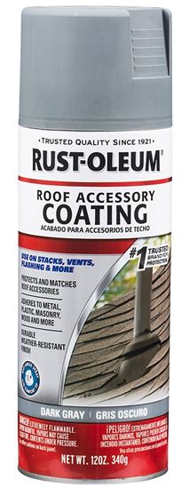 Rust-Oleum 302123 Roof Accessory Coating, Dark Gray, 12 oz, Aerosol Can, Liquid