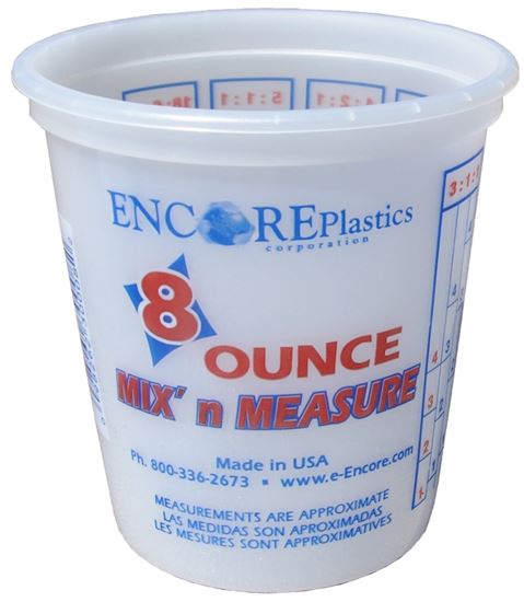 ENCORE Plastics 30308 Mix'n Measure Cup with Ratios, 8 oz Capacity