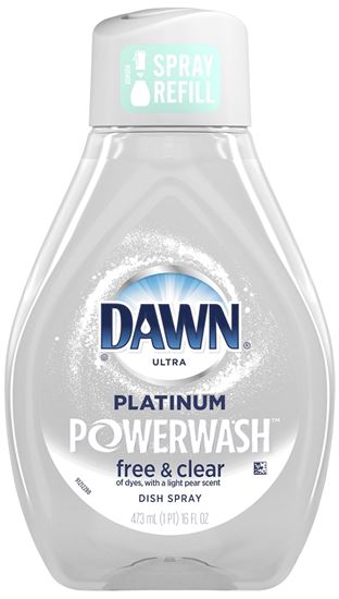 Dawn Powerwash 65739 Dish Soap Spray Refill, 16 oz, Liquid, Free and Clear Scent, Clear