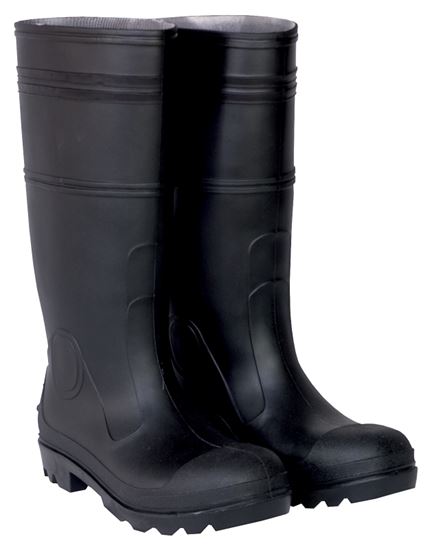 CLC R23011 Durable Economy Rain Boots, 11, Black, Slip-On Closure, PVC Upper