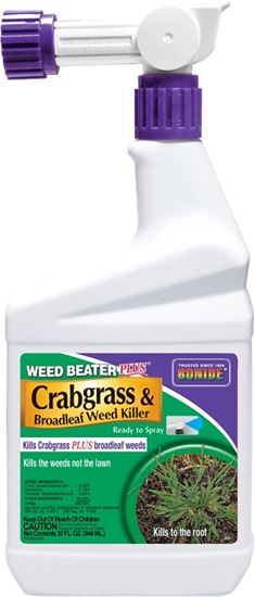 Bonide Weed Beater 066 Crabgrass and Broadleaf Weed Killer, Liquid, Black/Brown, 1 qt Bottle