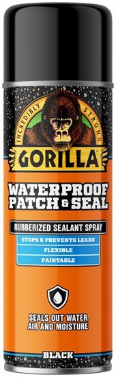 Gorilla 104052 Rubberized Spray Coating, Waterproof, Black, 16 oz, Can, Pack of 6