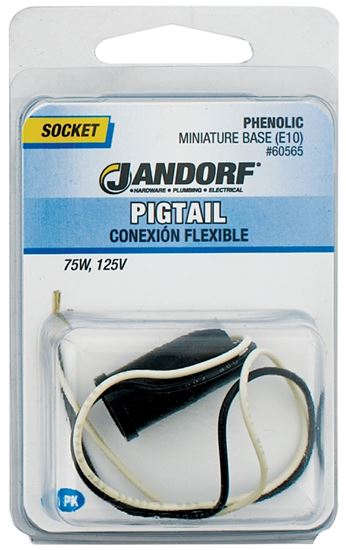 Jandorf 60565 Lamp Socket, 125 V, 75 W, Phenolic Housing Material, Clear