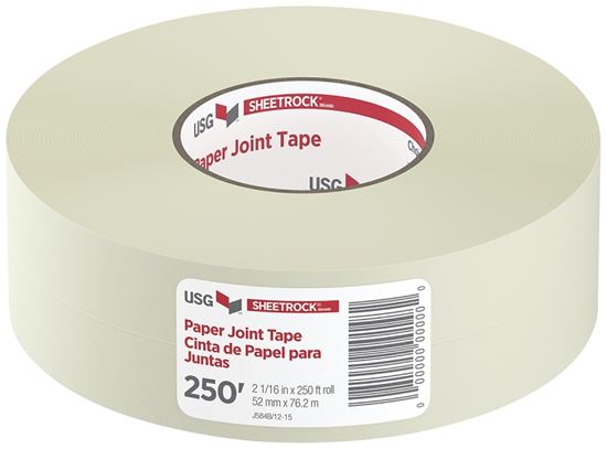 USG 382175020 Joint Tape, 250 ft L, 2-1/16 in W, 0.0085 mm Thick, Solid, White, Pack of 20