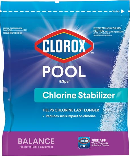 Clorox 12004CLX Chlorine Stabilizer, 4 lb Bottle, Granular, White, Pack of 3