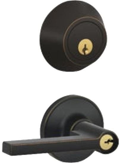 Dexter JC60VSOL716 Combination Lever Lockset, Mechanical Lock, Lever Handle, Straight Design, Aged Bronze, 3 Grade