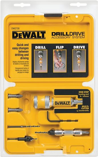 DeWALT DW2730 Drill Drive Set, 8-Piece, Steel, Black Oxide