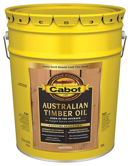 Cabot 140.0003400.008 Australian Timber Oil, Natural, Liquid, 5 gal, Pail