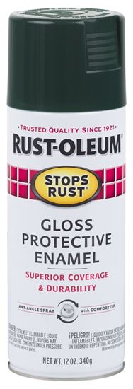 Rust-Oleum 7733830 Rust Preventative Spray Paint, Gloss, Dark Hunter Green, 12 oz, Can