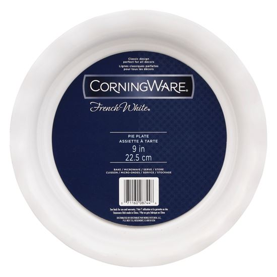 Corningware 1117314 Pie Plate, Ceramic, French White, Dishwasher Safe: Yes