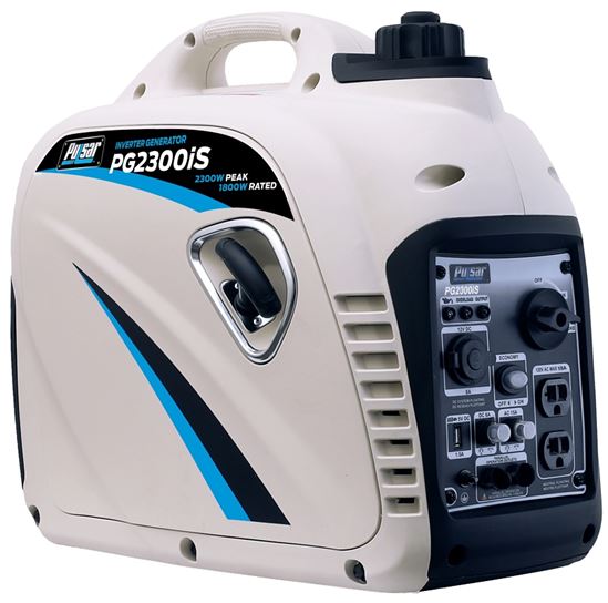 Pulsar PG2300IS Inverter Generator, 15 A, 12/120 V, 2300 W Output, Gasoline, 1.18 gal Tank, 8 hr Run Time, Recoil Start