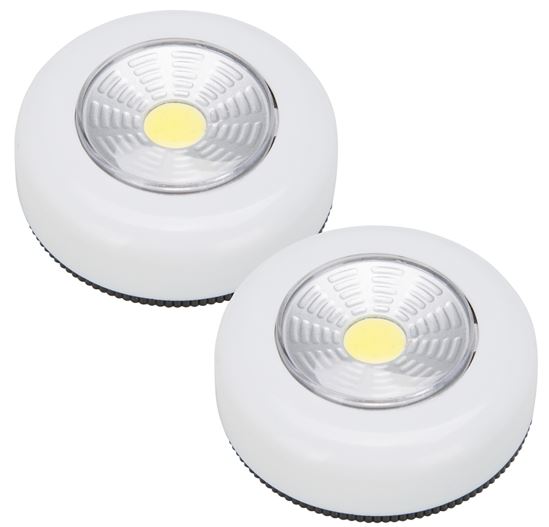 PowerZone F12004 LED Puck Light, LED-Lamp, LED Lamp, 35 Lumens, ABS Fixture, White Fixture, White Fixture, Pack of 12