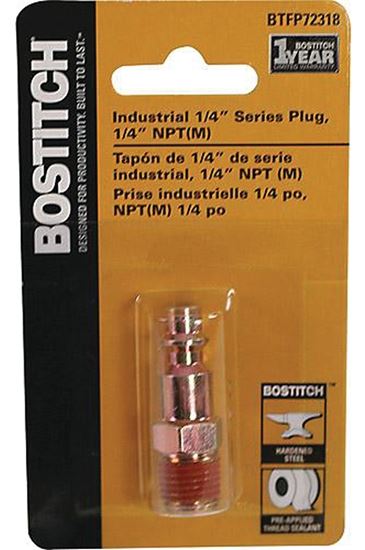 Bostitch BTFP72318 Hose Plug, 1/4 in, NPT Male, Steel, Plated, Pack of 4