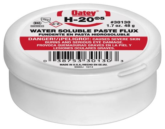 Oatey H-20 Series 30130 Water Soluble Flux, 1.7 oz, Paste, Light Yellow