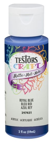 Testors 297431A Acrylic Craft Paint, Matte, Royal Blue, 2 oz, Bottle