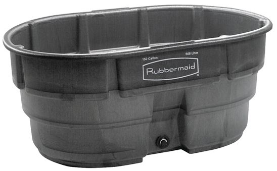 Rubbermaid 424500BLA Stock Tank, 150 gal Capacity, Plastic, Black