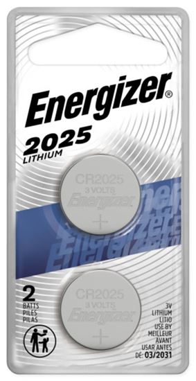 Energizer 2025BP-2 Coin Cell Battery, 3 V Battery, 170 mAh, CR2025 Battery, Lithium, Manganese Dioxide