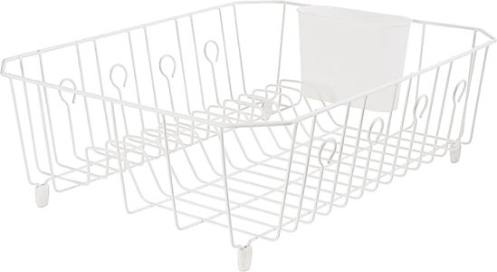 Rubbermaid 6032ARWHT Wire Dish Drainer, 13 Dishes Capacity, 17.62 in L, 13.81 in W, 5.93 in H, White