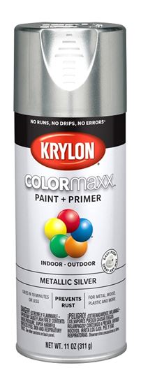 Krylon K05590007 Enamel Spray Paint, Metallic, Silver, 12 oz, Can